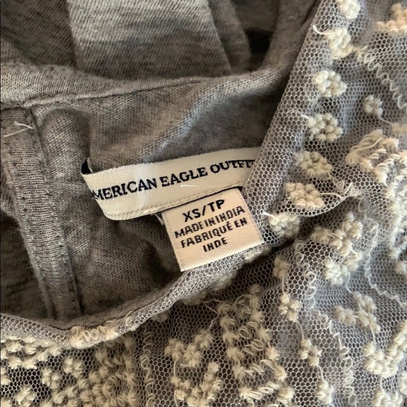 American Eagle Gray Embroidered Tank Top - Picture 5 of 5